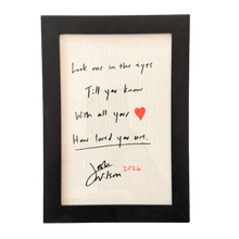 Load image into Gallery viewer, Handwritten/Framed Lyrics